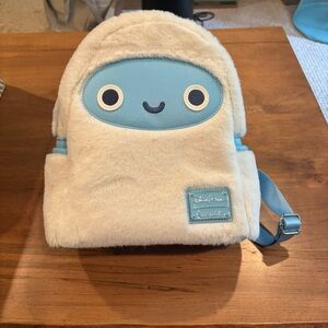 Loungefly Blue and White Plush Backpack